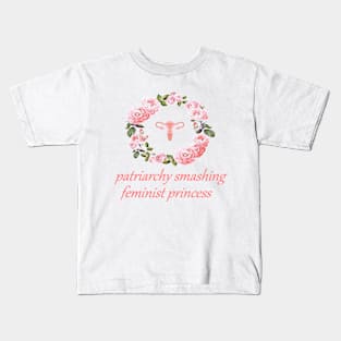 patriarchy smashing feminist princess Kids T-Shirt